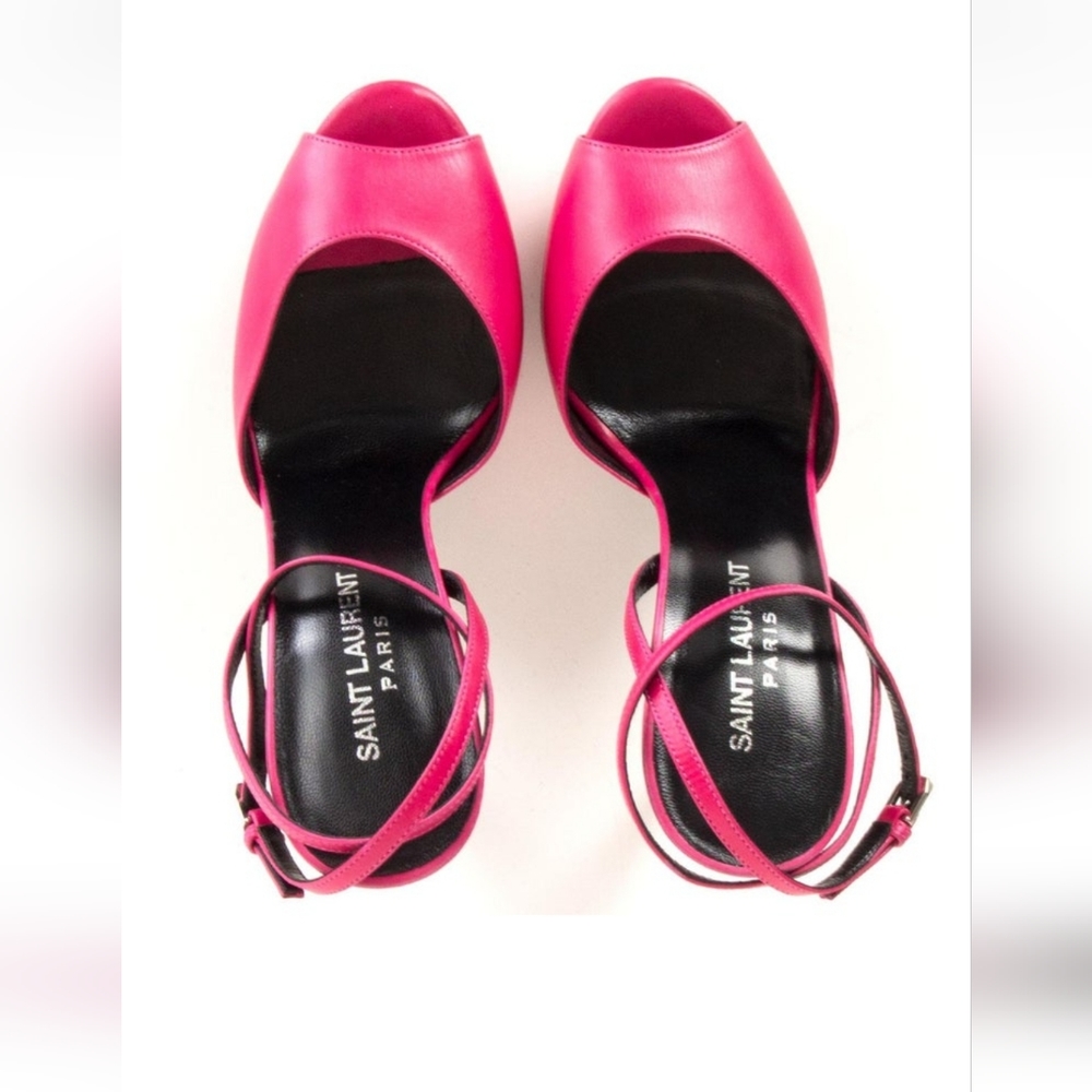 Saint Laurent Pink Plataform Sandals, size 36 - Picture 2 of 15